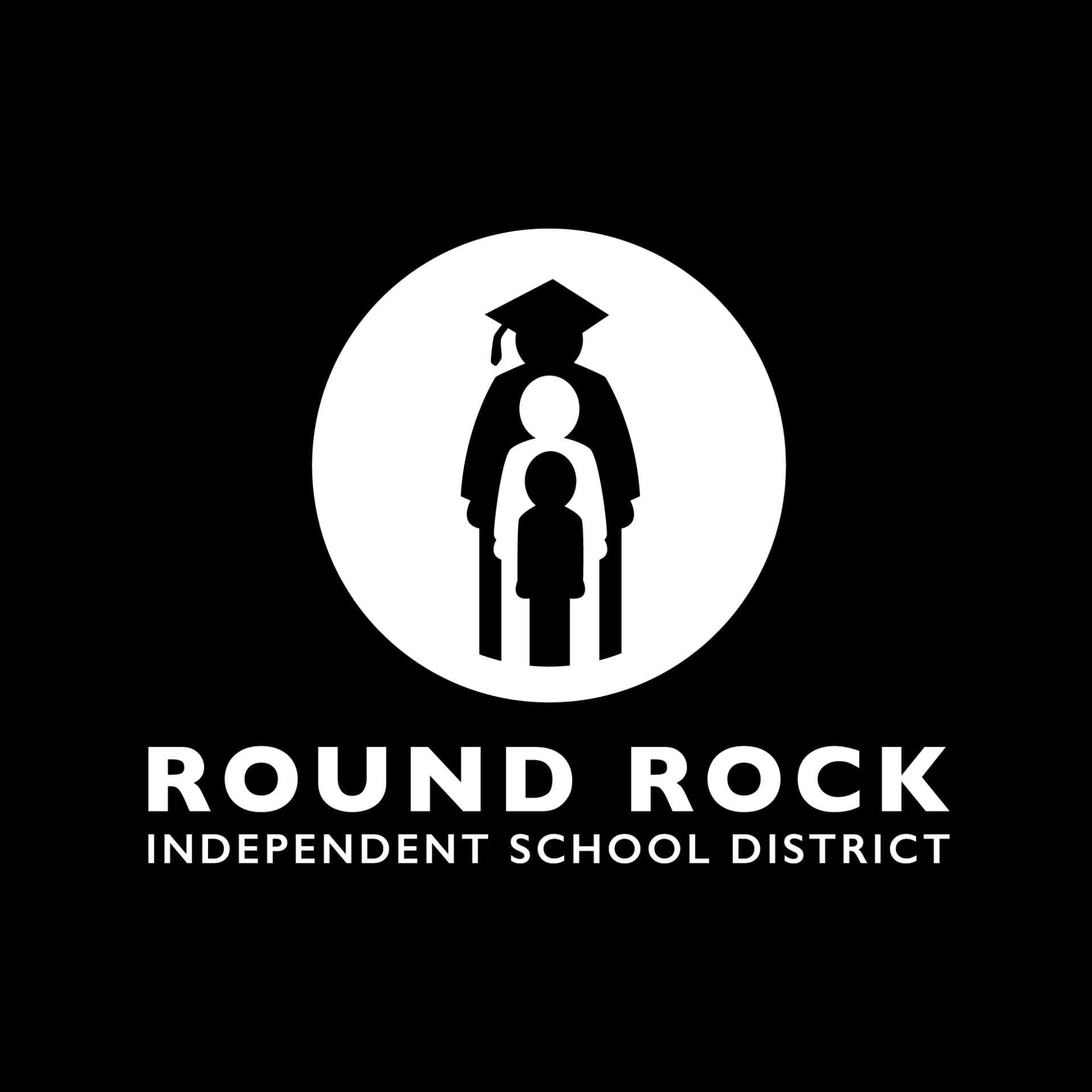 Round Rock ISD Stacked logo white reversed