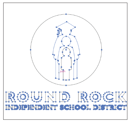 Round Rock ISD logo shown as a vector outline file